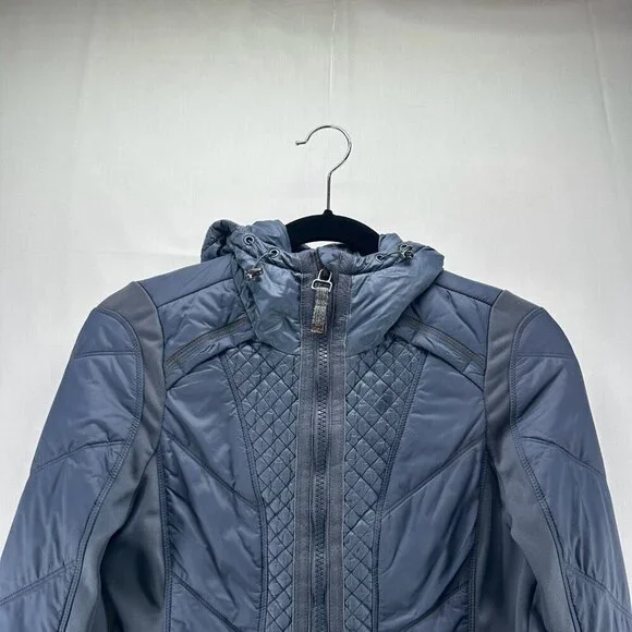 Athleta Jacket Womens Sz 2XS Rock Ridge PrimaLoft Hoodie Quilted Insulated Gray - Picture 4 of 13
